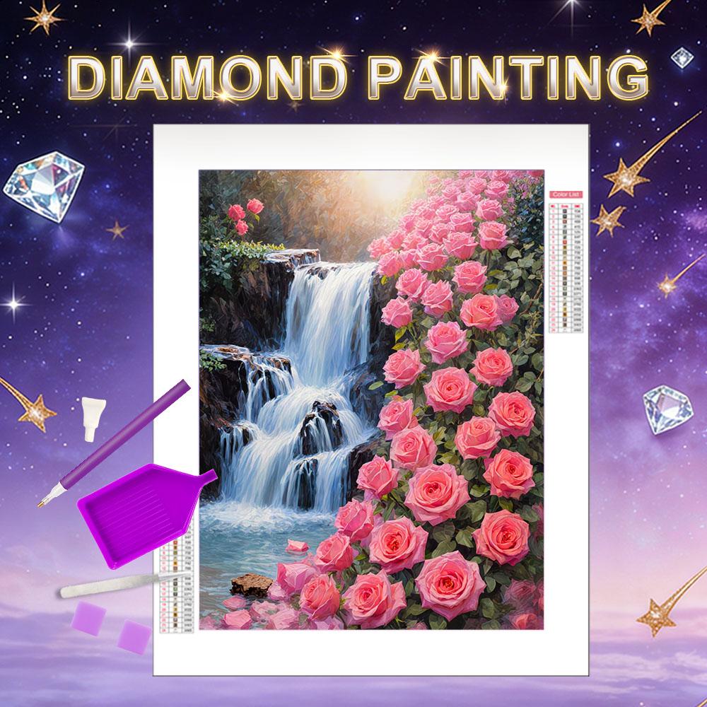 Resin Art For Rose - HUACAN 다이아몬드 모자이크 키트 장미꽃 홈룸