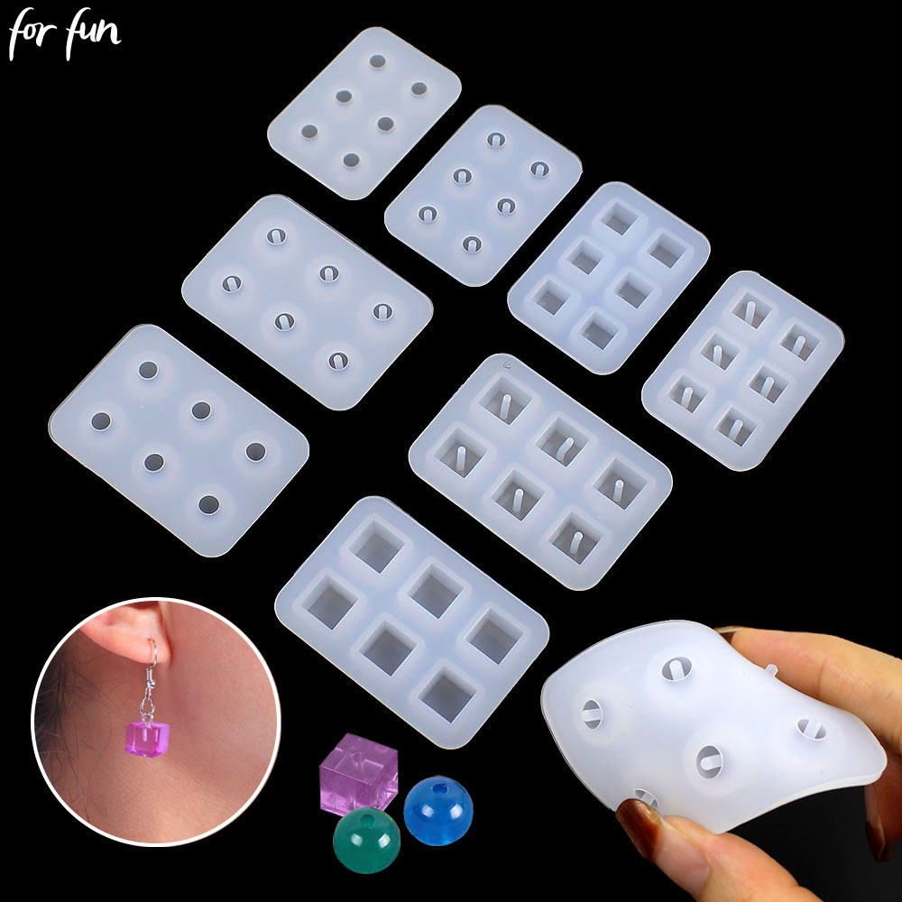Resin Art Cube - 재미있는 구슬 실리콘 금형 귀걸이 펜던트,