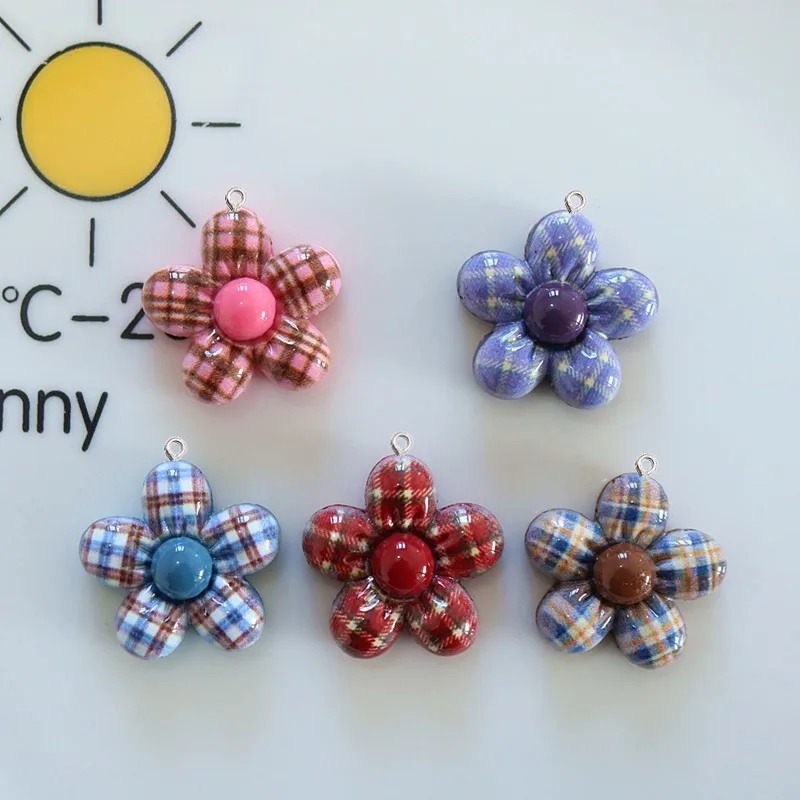 Resin Art Accessories - 10개입 달콤한 꽃 모양 플래너 레진