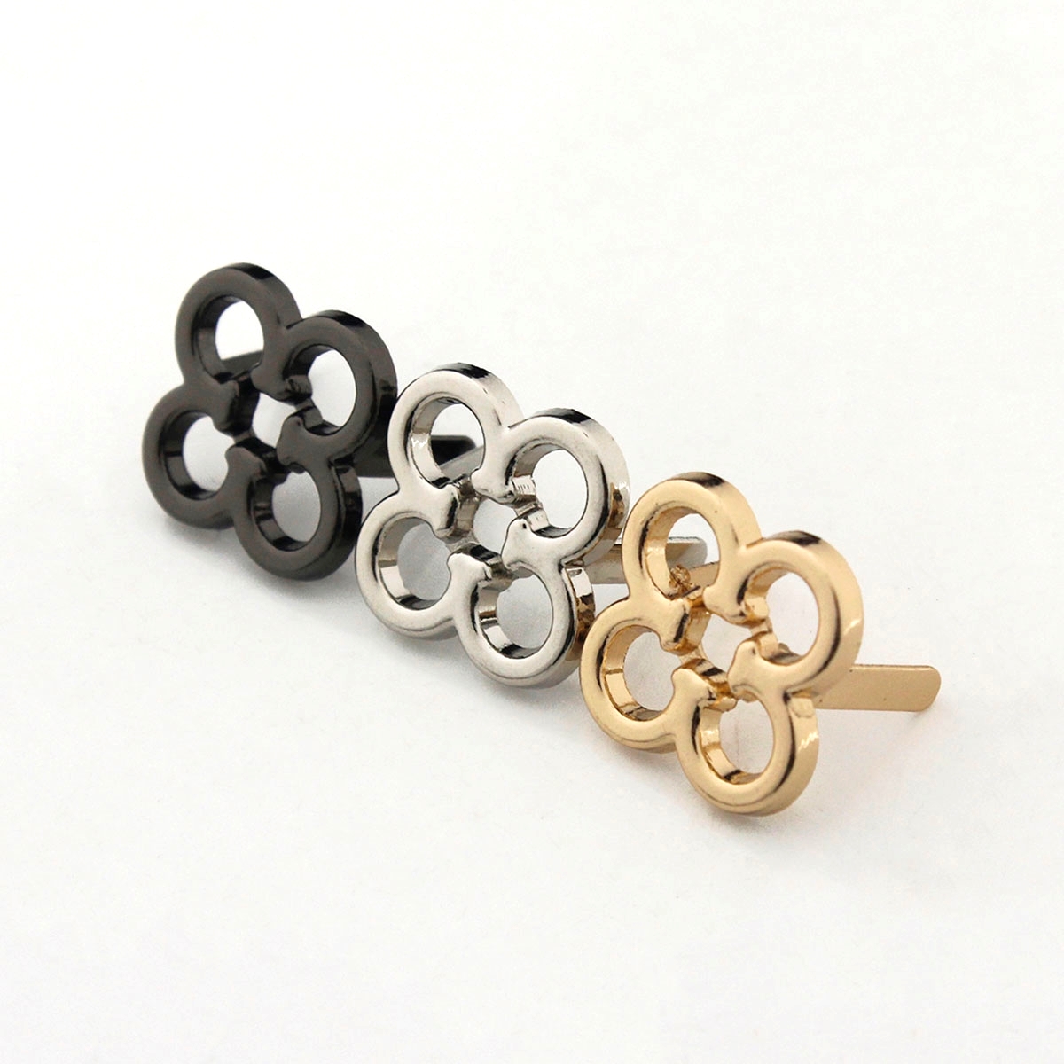 Resin Art Ring - 2pcs 금속 꽃 모양 장식 버클