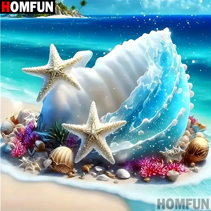 Resin Art Beach - HOMFUN Diy 5d 다이아몬드 페인팅 