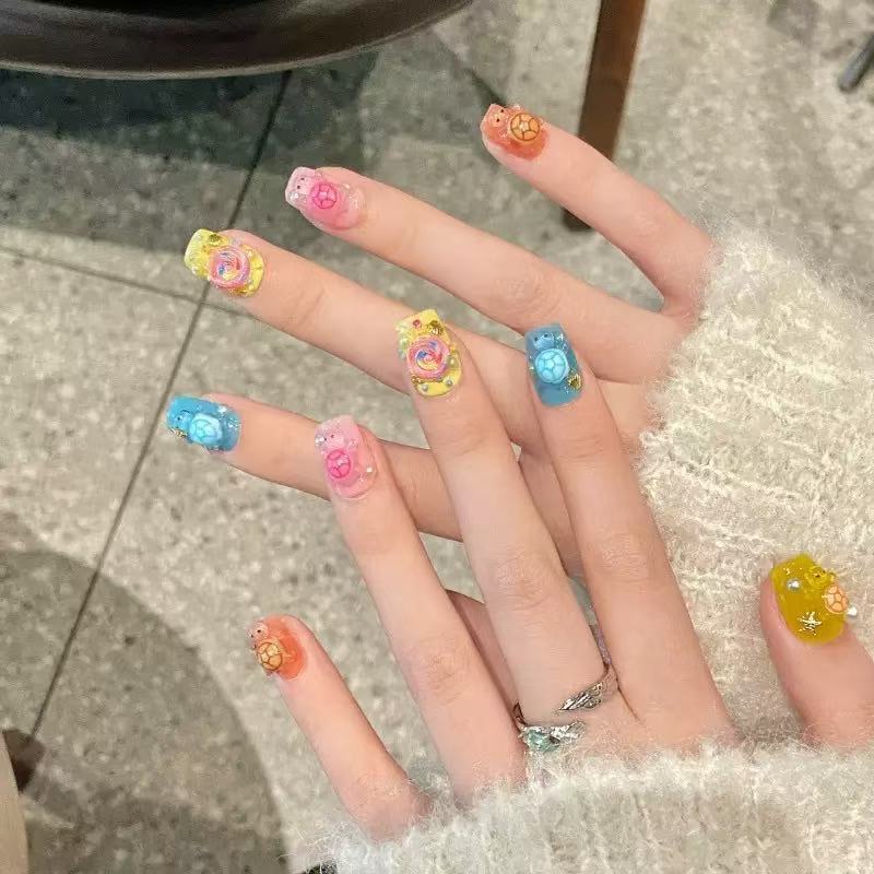 Resin Art Accessories - 100개 미니 컬러풀 거북이 레진 참