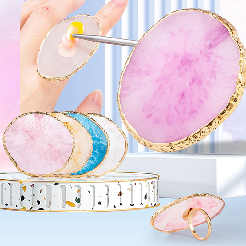 Resin Art Ring - 송진 스톤 네일 아트 팔레트 손가락