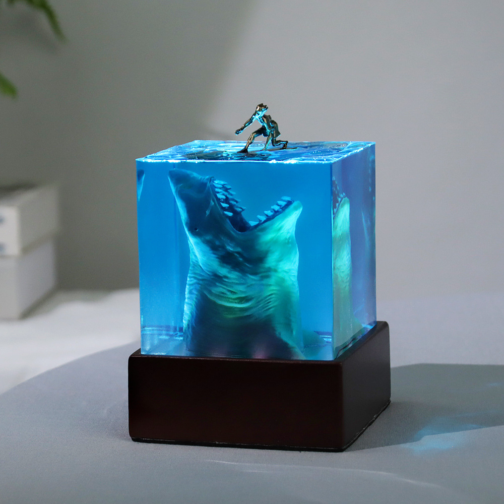 Resin Art Cube - 큐브 오가닉 송진 테이블 조명, 크리에이티브