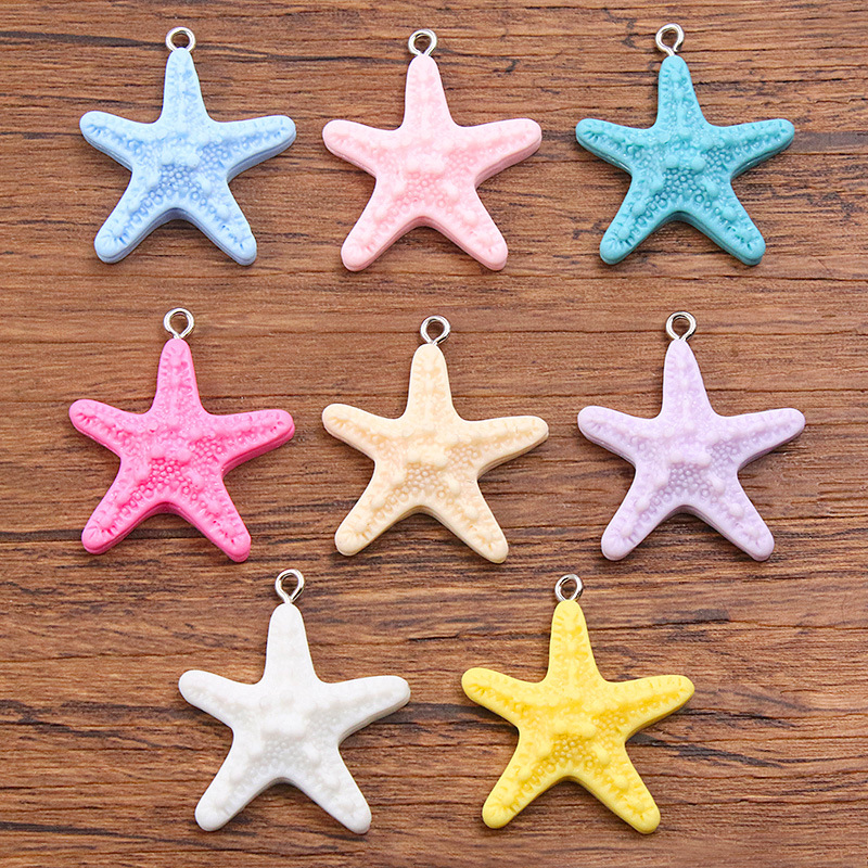 Resin Art Accessories - 10개 도파민 컬러 불가사리 레진 참