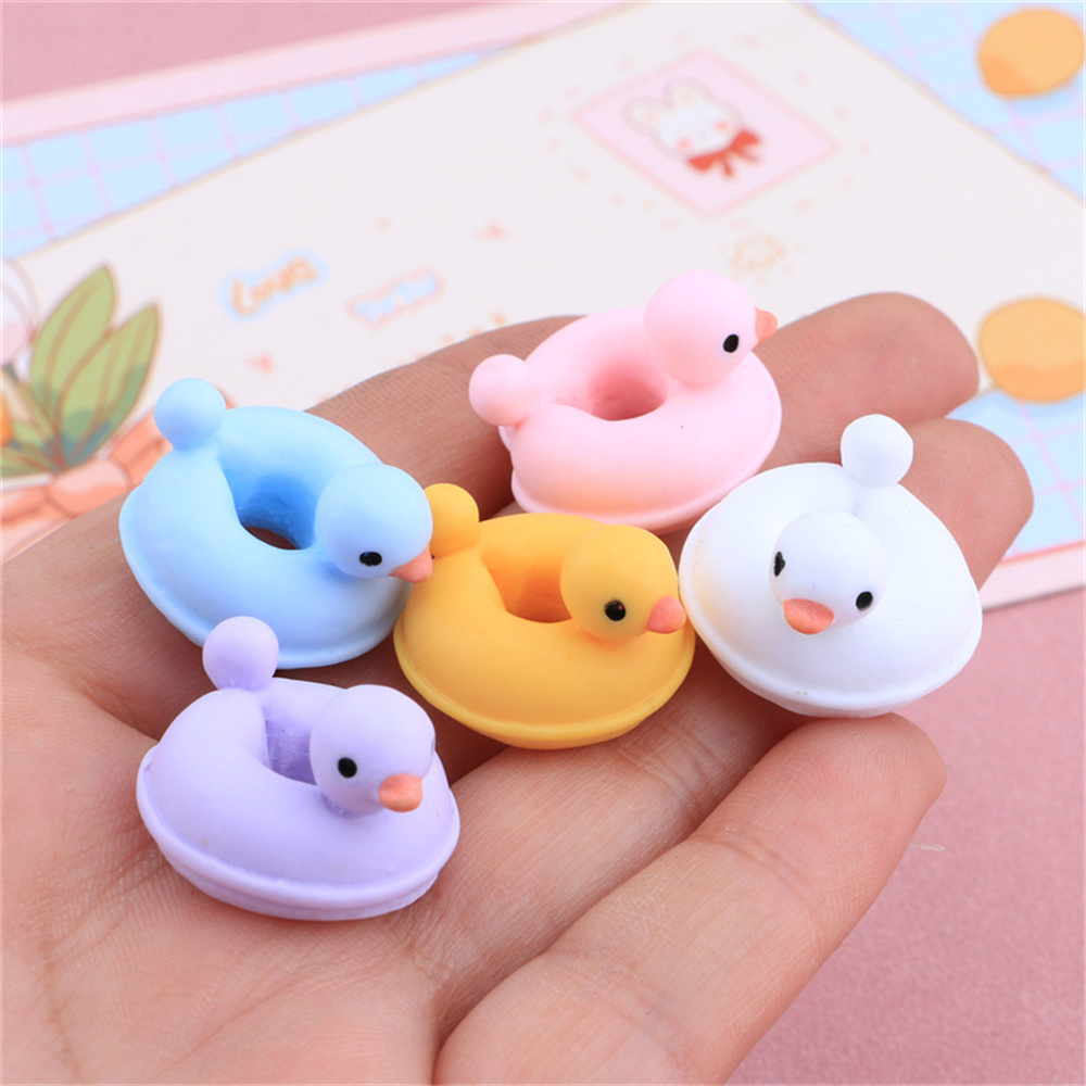 Resin Art Ring - 만화 오리 수영 반지 DIY 플랫