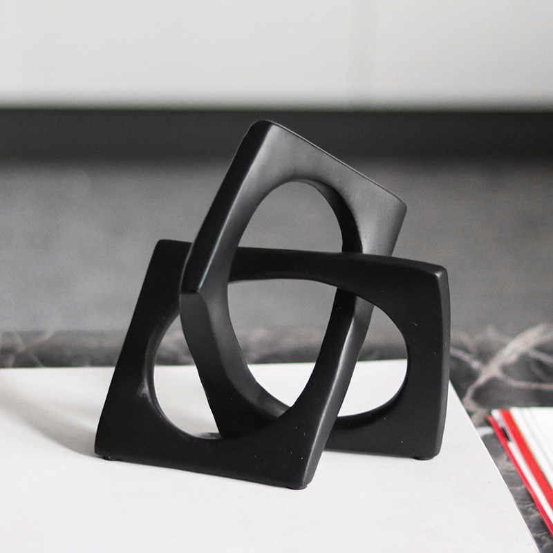 Resin Art Ring - 현대적인 기하학 조각, 거실 및 호텔