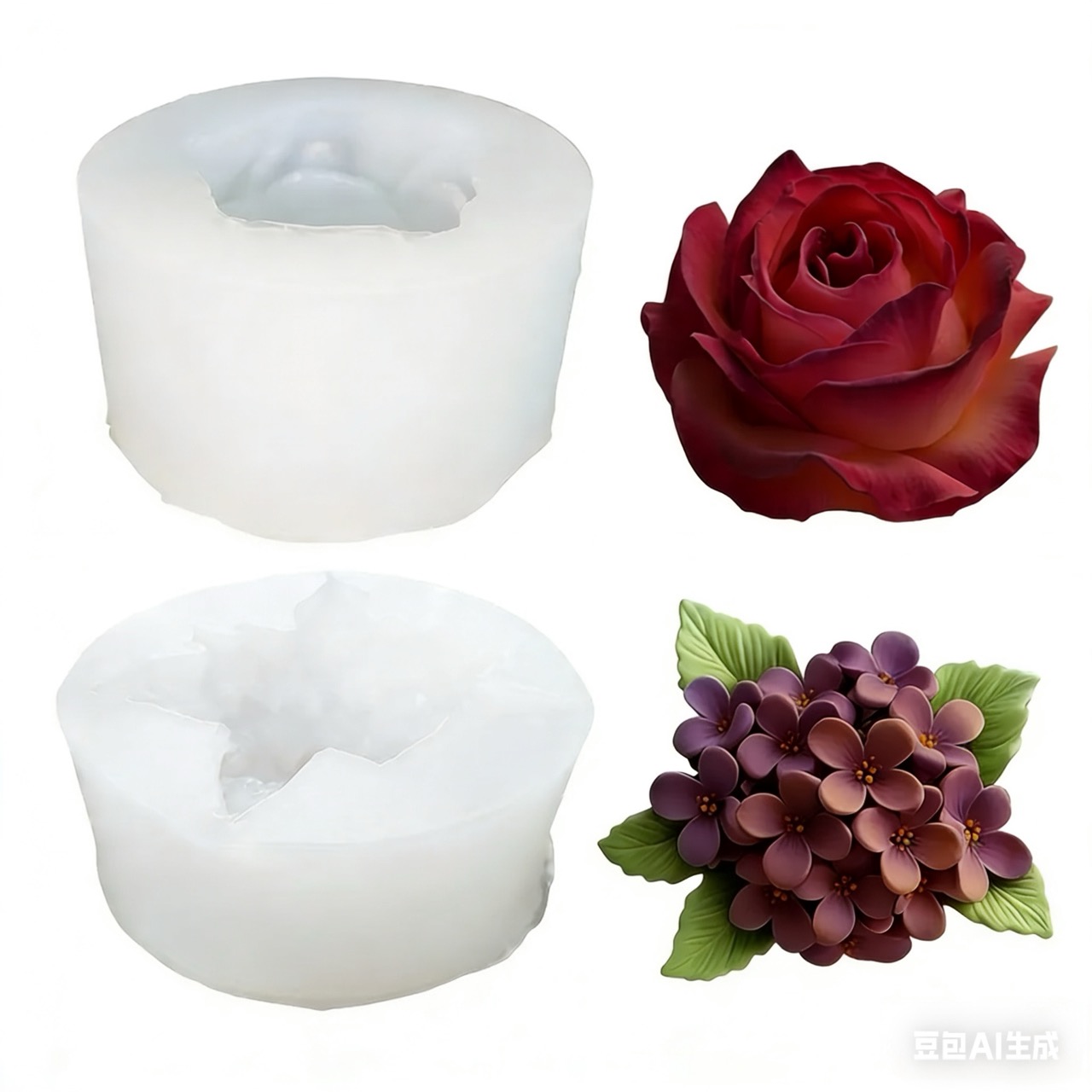 Resin Art For Rose - 3D 장미 라일락 꽃 실리콘 몰드