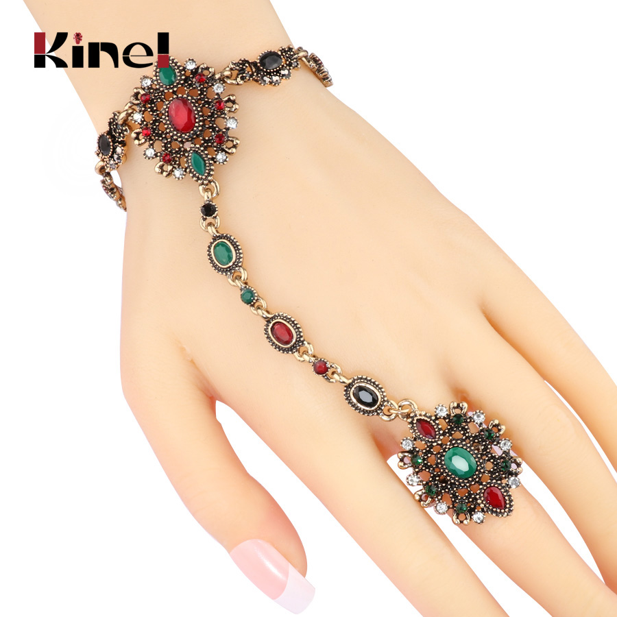 Kinel-독특한 팔찌 링크 반지 터키어 보석 세트,  - Resin Art Ring 리뷰 및 가격
