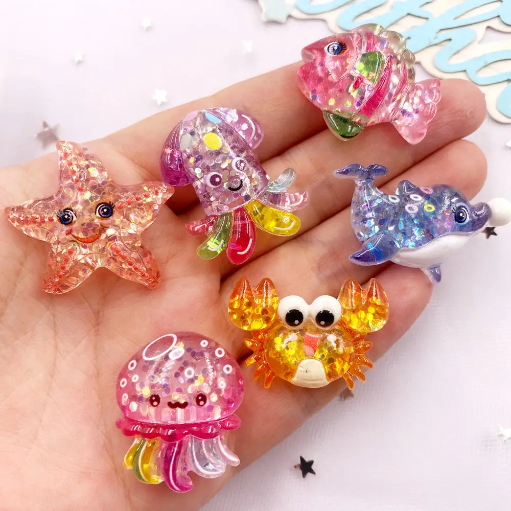 10pcs 반짝이 다채로운 수지 바다 스타 크랩 해파리 - Resin Art Beach 리뷰 및 가격