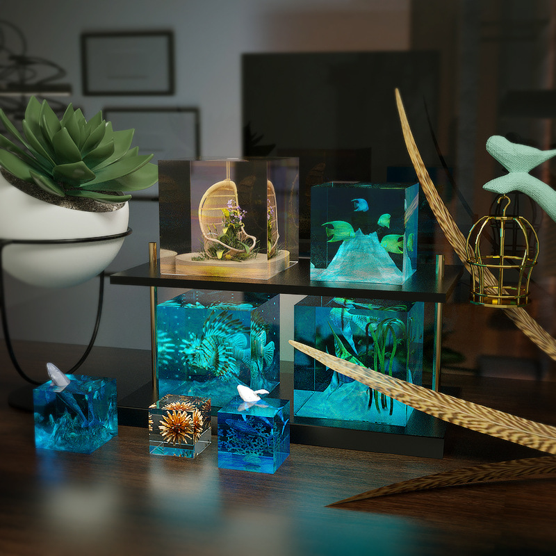 3D 큐브 UV 수지 금형 DIY 보석 펜던트 탁상 장 - Resin Art Cube 리뷰 및 가격
