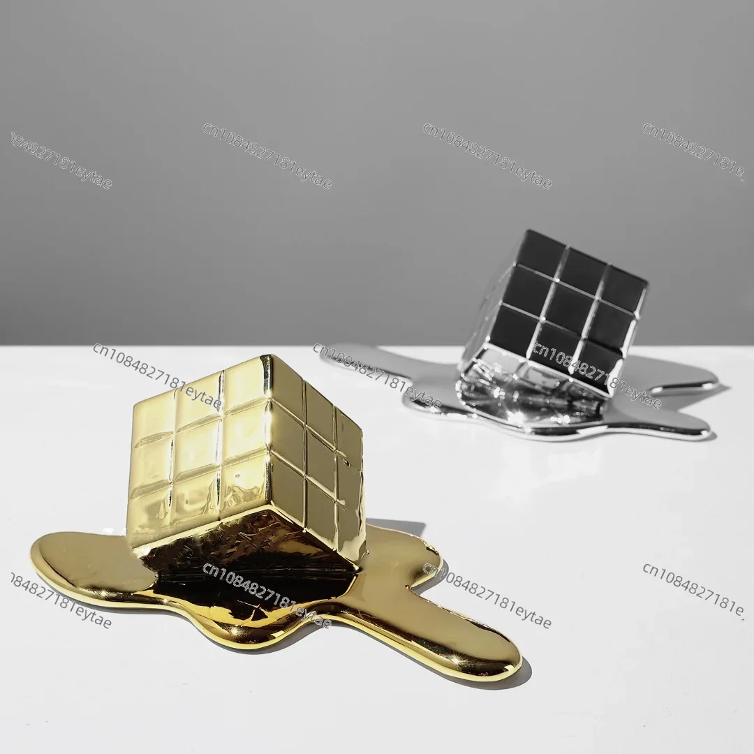 골든 레진 기하학 큐브 - 플루이드 아트 체커보드 홈  - Resin Art Cube 리뷰 및 가격