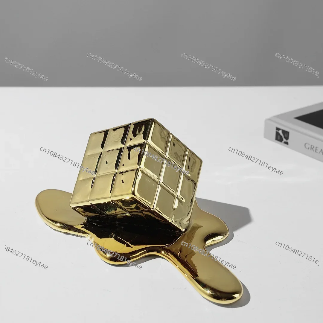 골든 레진 기하학 큐브 - 플루이드 아트 체커보드 홈  - Resin Art Cube 리뷰 및 가격