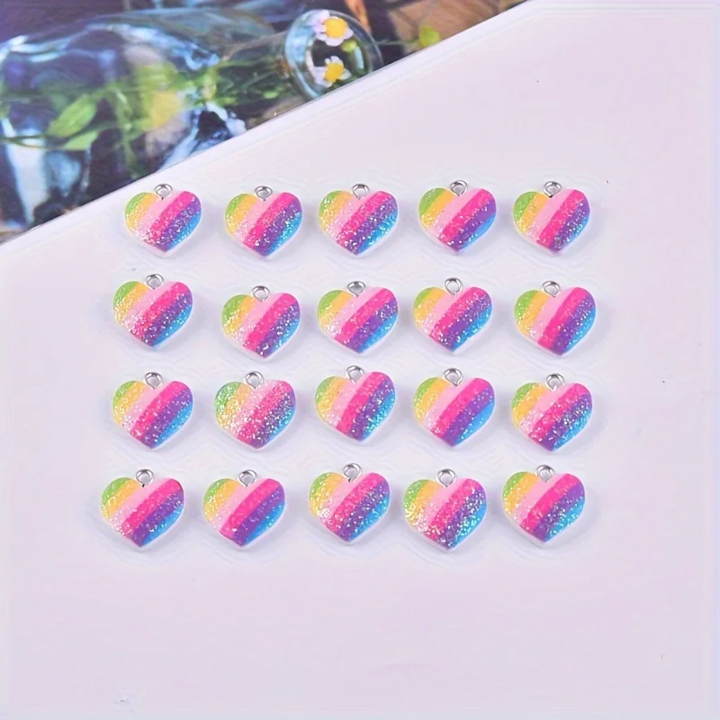 10Pcs 다채로운 하트 수지 참 귀여운 혼합 색상 사 - Resin Art Accessories 리뷰 및 가격