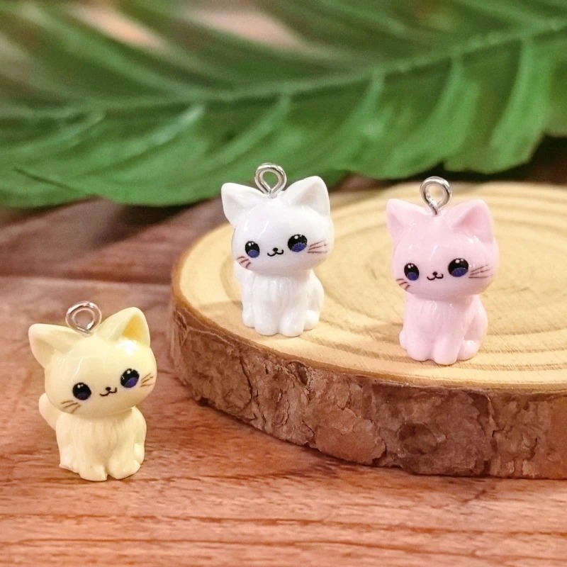 10pcs 3D Kawaii 해피 고양이 수지 참 고양 - Resin Art Accessories 리뷰 및 가격