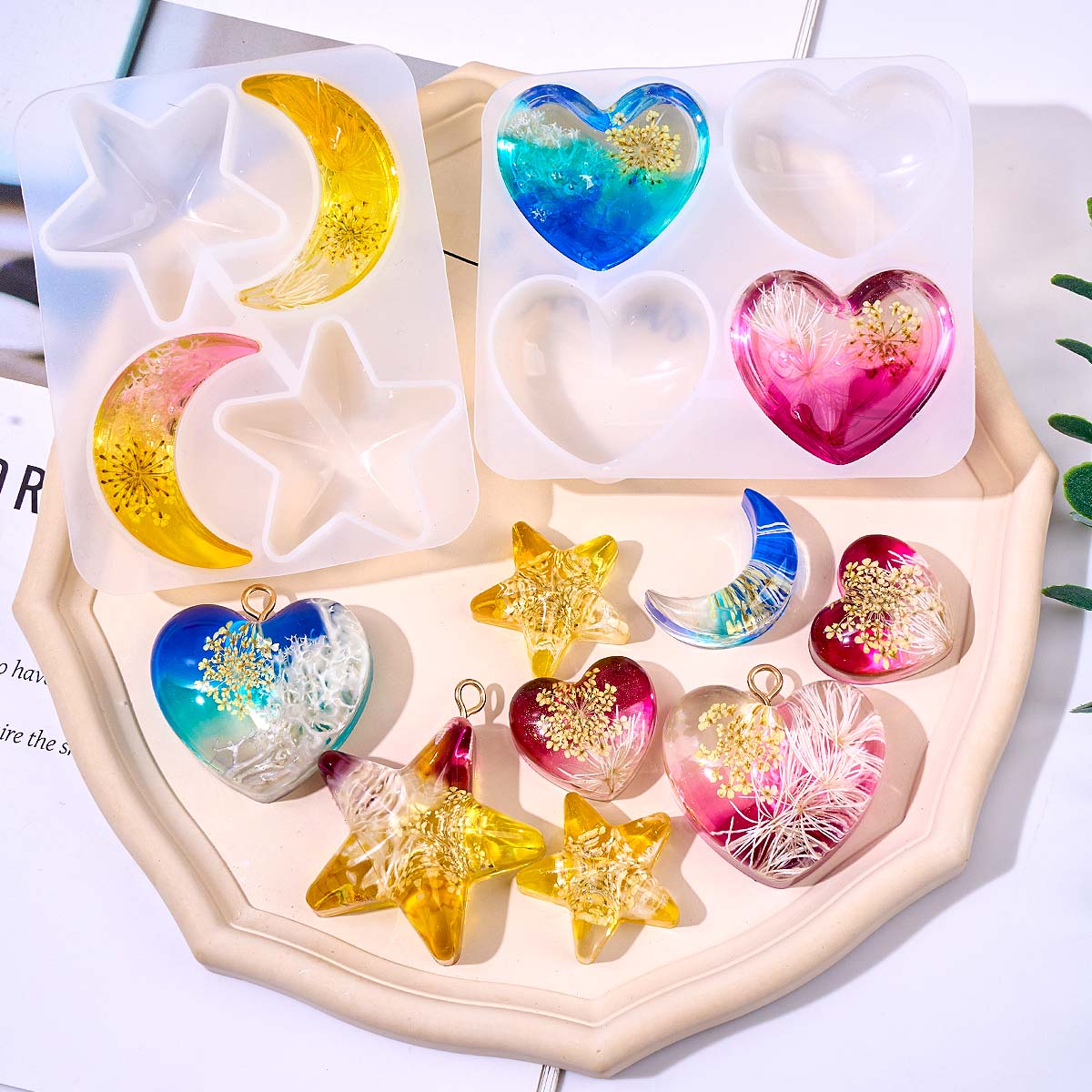 하트 스타 문 펜던트 실리콘 몰드 DIY 에폭시 레진  - Resin Art Letters 리뷰 및 가격