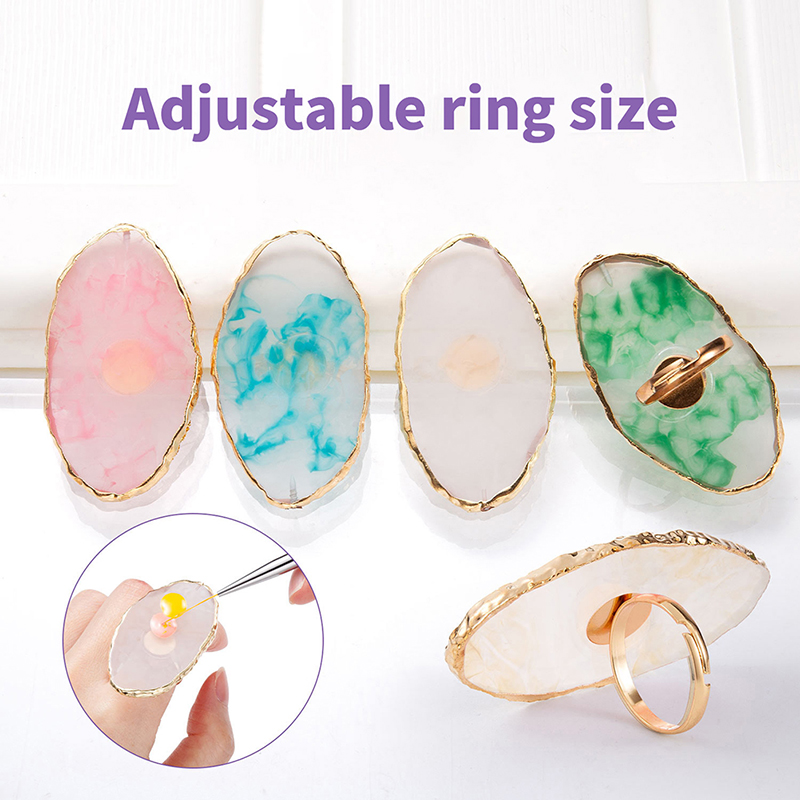 송진 스톤 네일 아트 팔레트 손가락 반지 가짜 손톱 팁 - Resin Art Ring 리뷰 및 가격