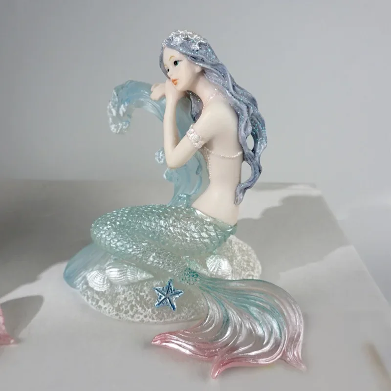 절묘한 수지 인어 산호 바다 파도 입상 공예 장식 홈  - Resin Art Beach 리뷰 및 가격