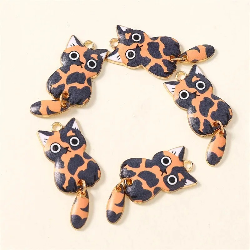 10Pcs 16×39mm 귀여운 만화 고양이 수지 참  - Resin Art Jewellery 리뷰 및 가격