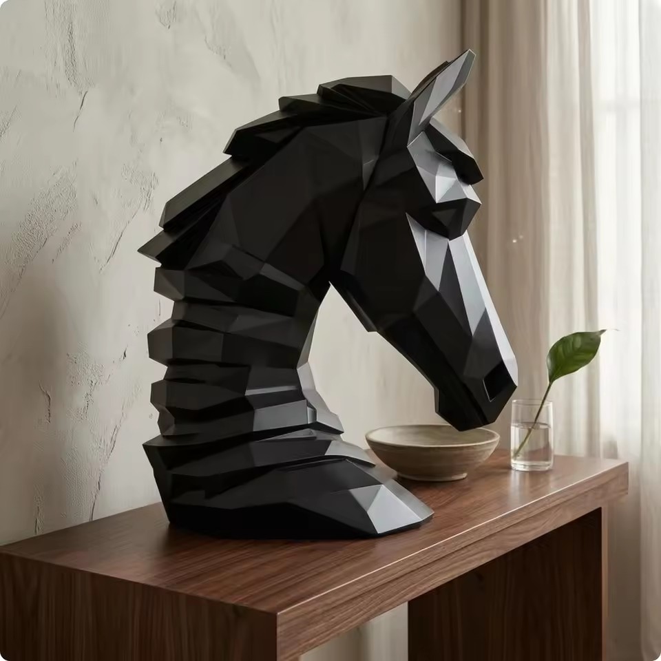 큐브형 말 머리 조각상, 수집용 말 피규어, 고급 예술 - Resin Art Cube 리뷰 및 가격