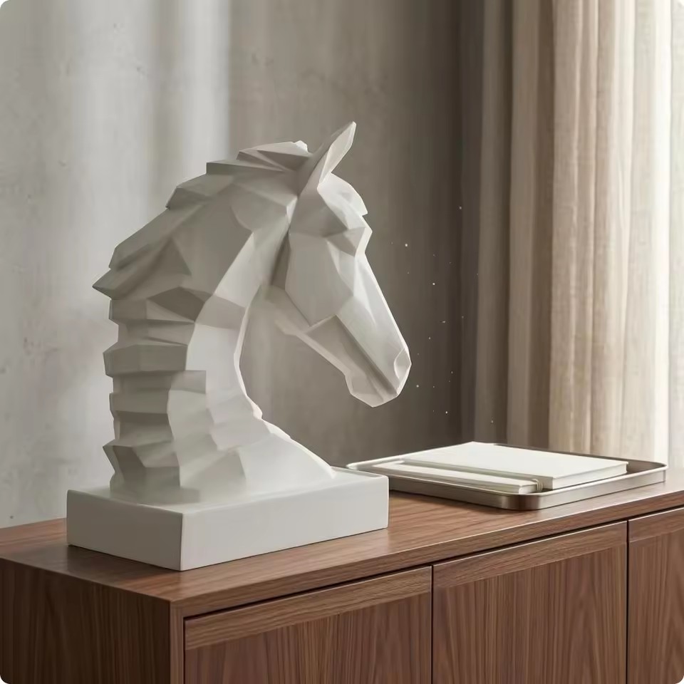 큐브형 말 머리 조각상, 수집용 말 피규어, 고급 예술 - Resin Art Cube 리뷰 및 가격