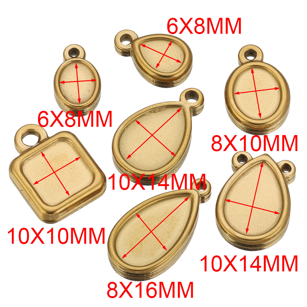 5개 스테인레스 스틸 사각형 드롭 라운드 타원형 베젤  - Resin Art Jewellery 리뷰 및 가격