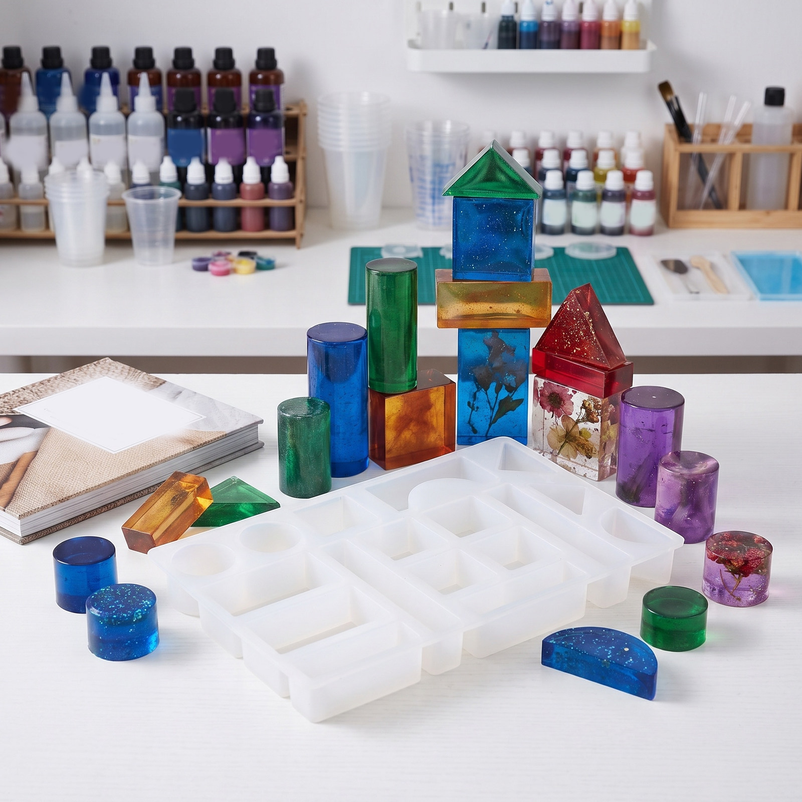 에폭시 레진용 벽돌 몰드, 소형 기하학적 17구 실리콘 - Resin Art Cube 리뷰 및 가격
