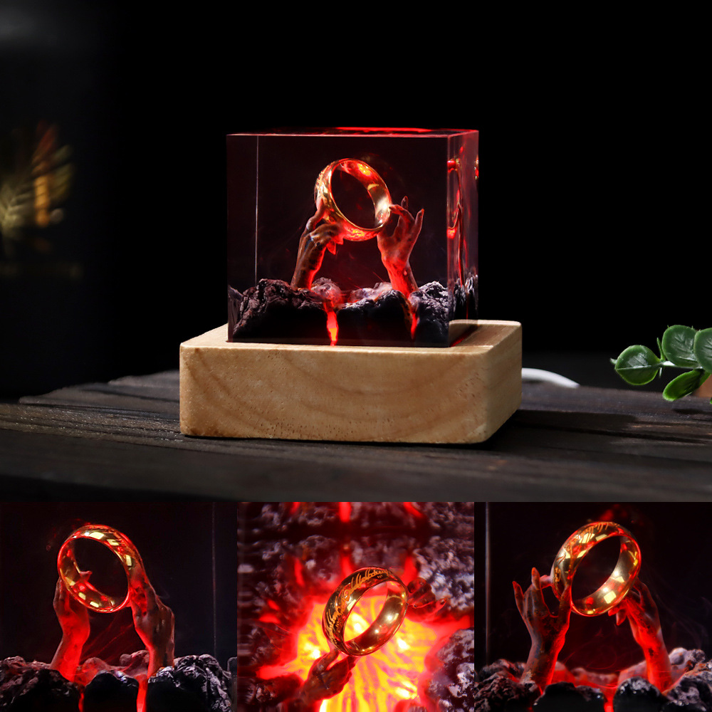 악마의 영역 생물 레진 테이블 라이트 창의적인 예술 장 - Resin Art Ring 리뷰 및 가격