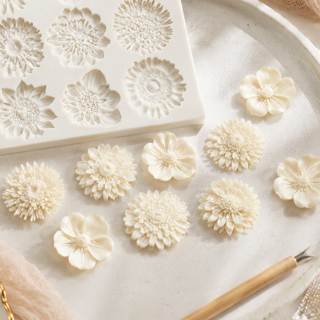 꽃 실리콘 몰드 세트 (레진, 왁스, 쥬얼리, 클레이, - Resin Art Jewellery 리뷰 및 가격