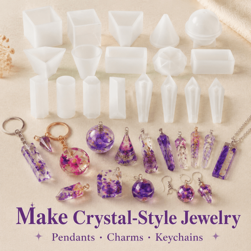 15개 크리스탈 레진 실리콘 몰드 세트, 독특한 디자인 - Resin Art Jewellery 리뷰 및 가격
