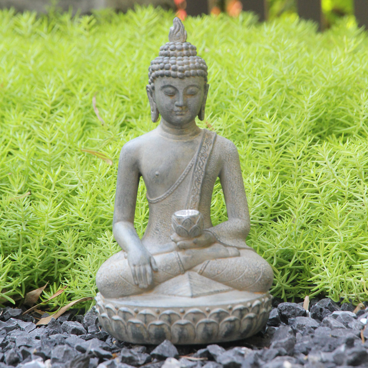 선에서 영감을 받은 태양광 발전 불상 - 수지 정원 및 - Resin Art India 리뷰 및 가격