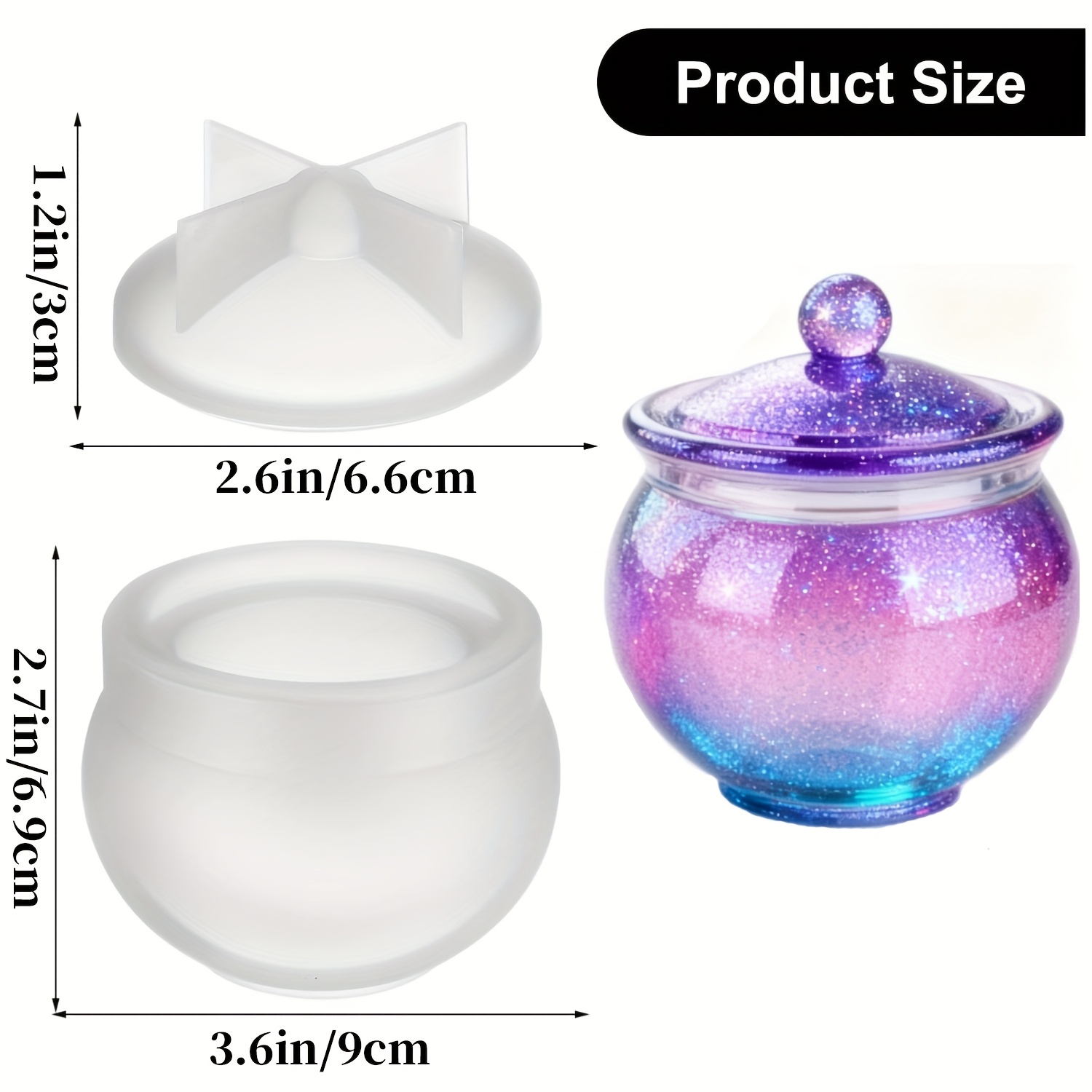 뚜껑이 있는 둥근 수지 캔 몰드 1세트, DIY 보석  - Resin Art Jewellery 리뷰 및 가격